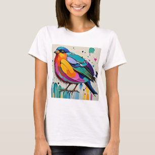 Camiseta Aves colorido arte abstracto gordo gigante lindo