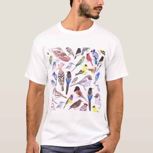 Camiseta Aves de América - mascotas y aves silvestres (Anverso)