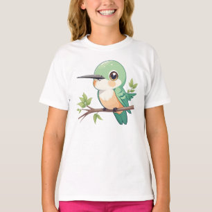 Camiseta Aves de amor divertidas verdes