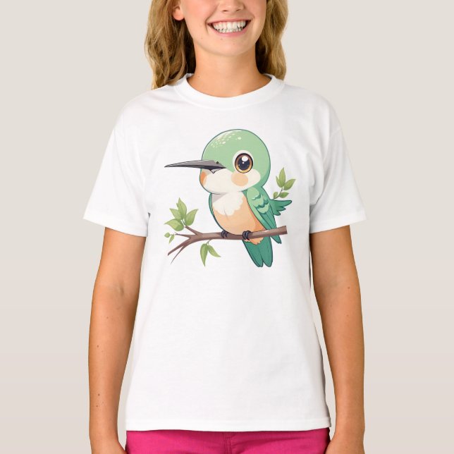 Camiseta Aves de amor divertidas verdes (Anverso)