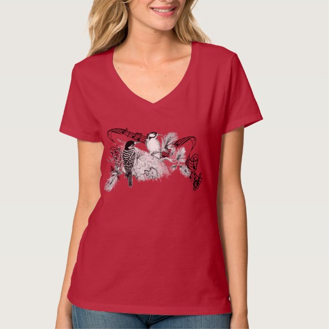 Camiseta Aves de amor vintage Hoodie (Anverso)