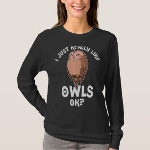 Camiseta Aves de búho Ornitólogo Biólogo Noche Cu