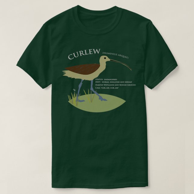 Camiseta Aves de Curlew, Irlanda (Diseño del anverso)