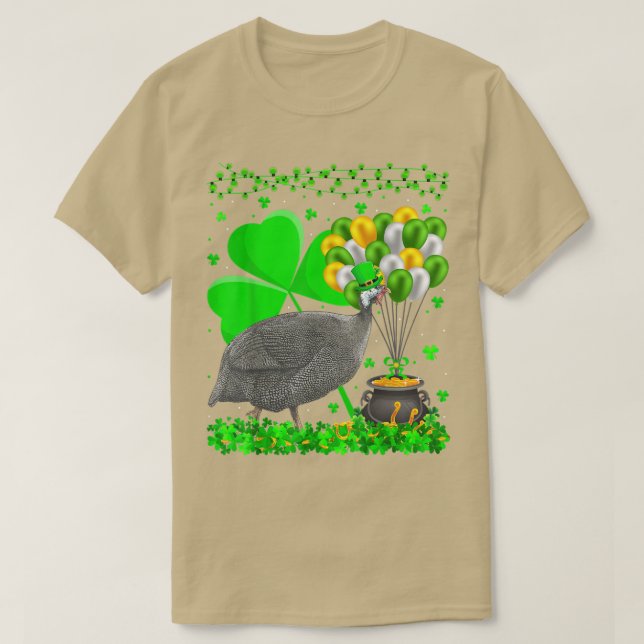 Camiseta Aves de Guinea Lover Shamrock Guinea Fowl St Pat (Diseño del anverso)