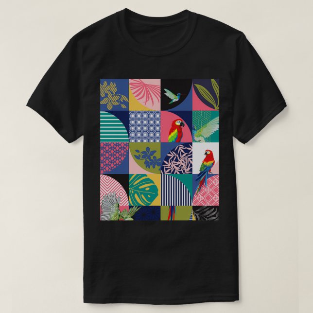 Camiseta Aves de loro de Hawái exóticas (Diseño del anverso)