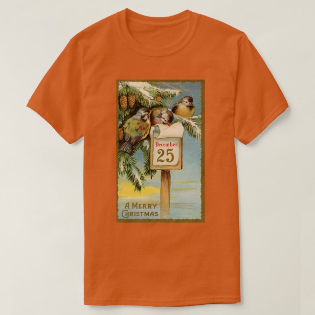 Camiseta Aves de Navidad de época (Diseño del anverso)