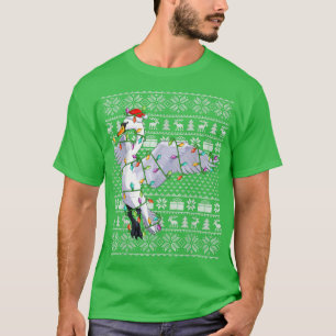 Camiseta Aves de nieve de ganso sobre Santa Hat Nieve Goose