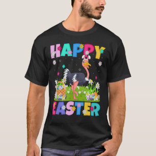 Camiseta Aves de Ostrich Feliz Pascua de Pascua