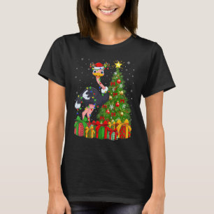 Camiseta Aves de Ostrich Navidad Navidad en Santa Ostrich