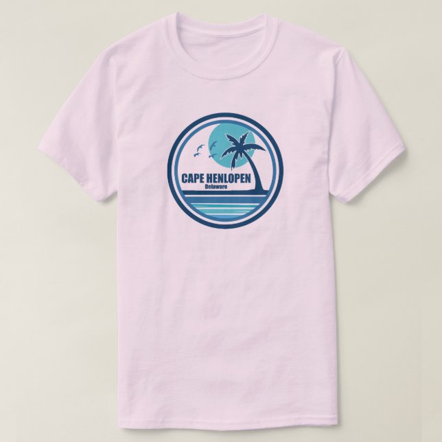 Camiseta Aves de palmeras de Cabo Henlopen Delaware (Diseño del anverso)