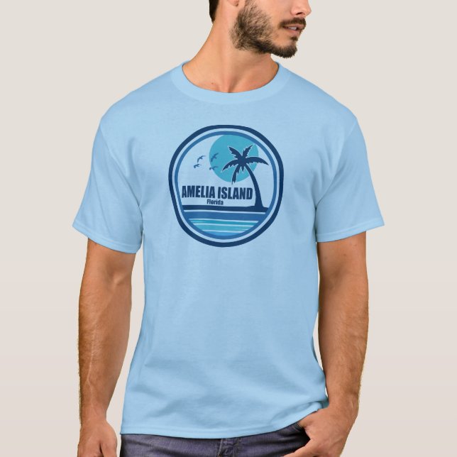 Camiseta Aves de palmeras de la isla de Amelia Florida (Anverso)