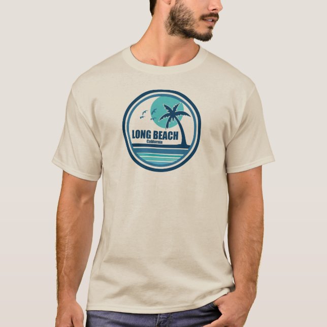 Camiseta Aves de palmeras de Long Beach California (Anverso)