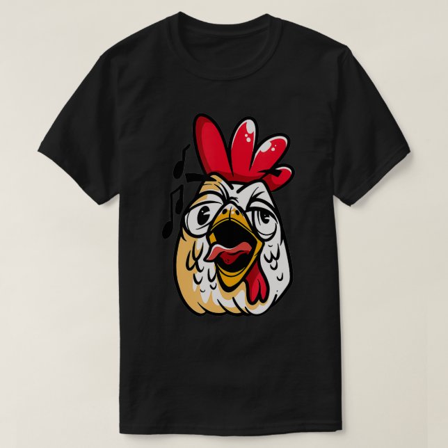 Camiseta Aves de pollo de gallo de gallo (Diseño del anverso)