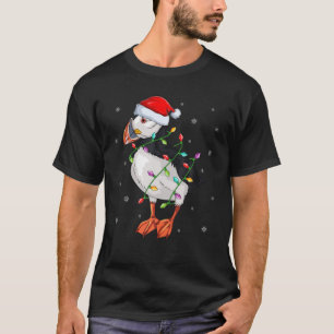 Camiseta Aves de Puffin Navidad iluminando Santa Hat Puffin