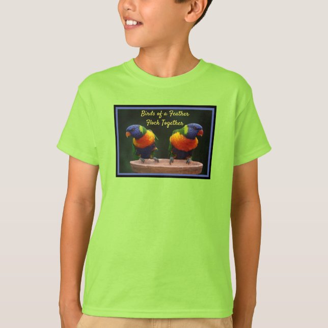 Camiseta Aves de una pluma juntan a Lorikeet (Anverso)