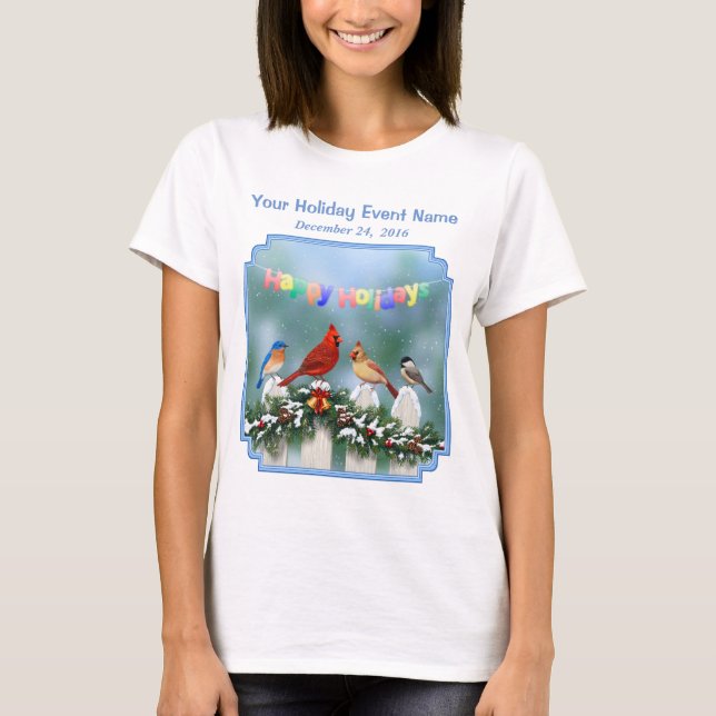 Camiseta Aves de vacaciones y Navidades Garland (Anverso)