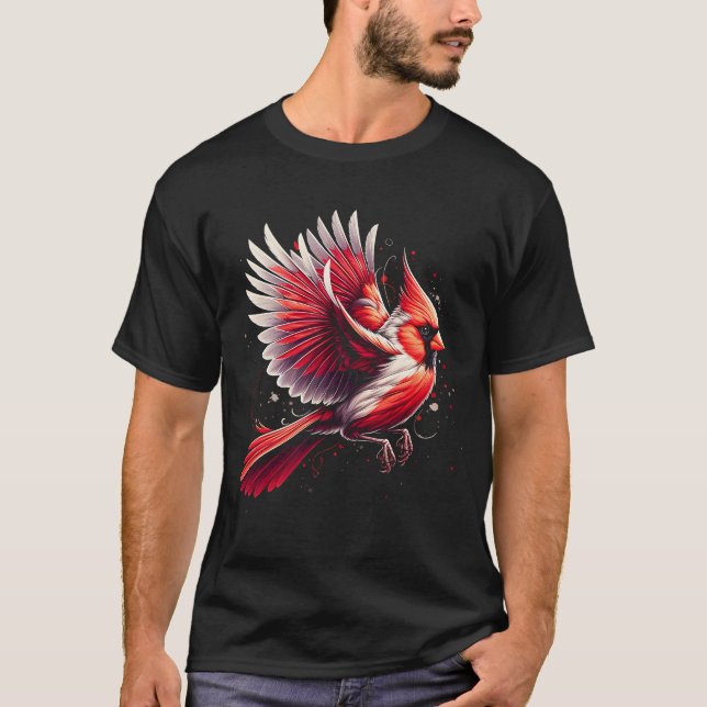 Camiseta Aves del Cardenal Norte del Observador de Aves (Anverso)