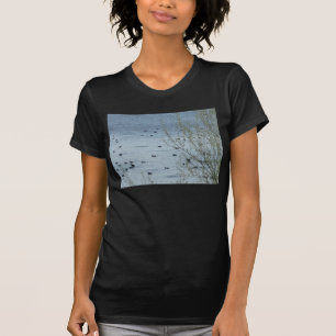 Camiseta Aves del lago Mujeres Twofer Sheer T-Shirt