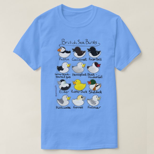 Camiseta Aves del Mar Británico (Diseño del anverso)