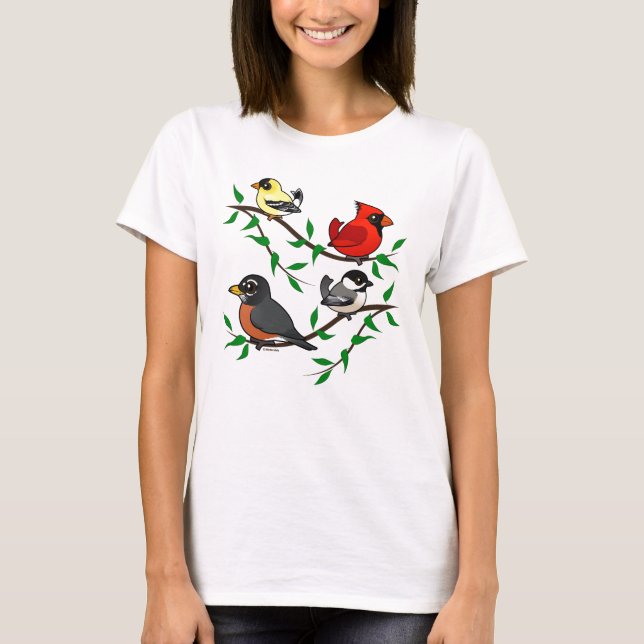Camiseta Aves del patio trasero (Anverso)