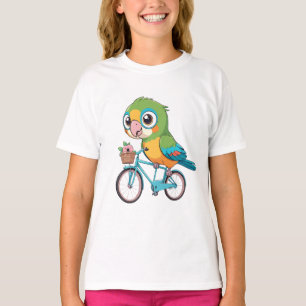 Camiseta Aves divertidas con su bicicleta