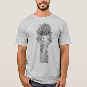 Camiseta Aves Emu Humor Gracioso Ostrich Emo Animal gris