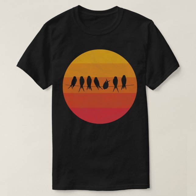 Camiseta Aves en cuerda (Diseño del anverso)
