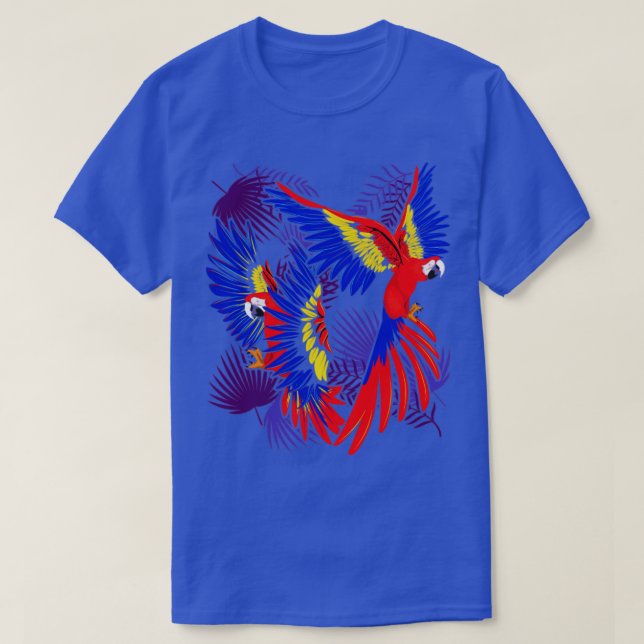 Camiseta Aves exóticas observando el loro de aves de Macaw (Diseño del anverso)