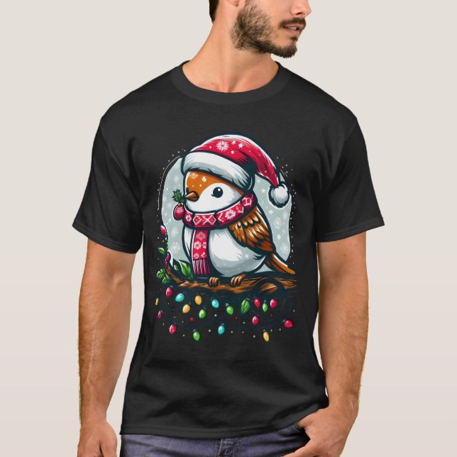 Camiseta Aves festivas celebrando a los Navidades (Anverso)
