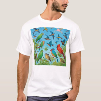 Camiseta Aves geométricas - Libertad en el arte de los vuel