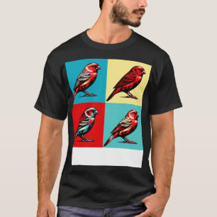 Camiseta Aves Guay de arte canario de factor rojo
