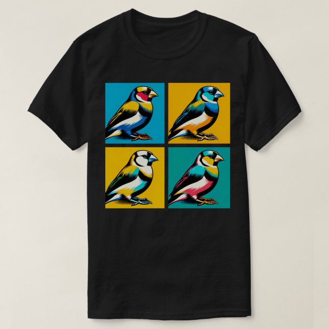 Camiseta Aves Guay de arte Finch de Gouldian (Diseño del anverso)