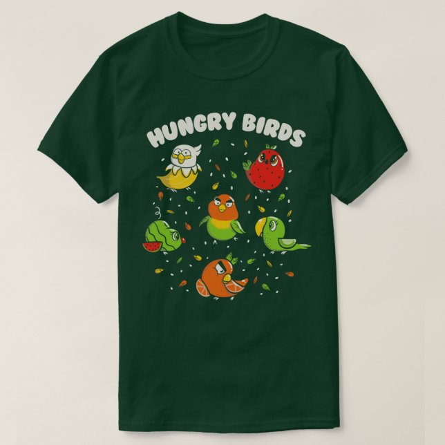 Camiseta Aves hambrientas frutan loros de Tobe Fonseca (Diseño del anverso)