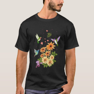Camiseta Aves Hummingbirds Y Flor Y Ave