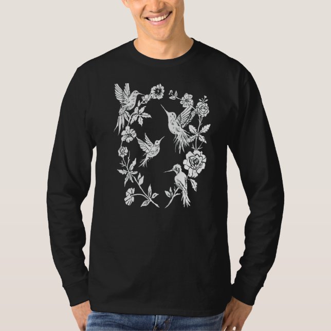 Camiseta Aves humorísticas y flores Naturaleza salvaje Bruj (Anverso)