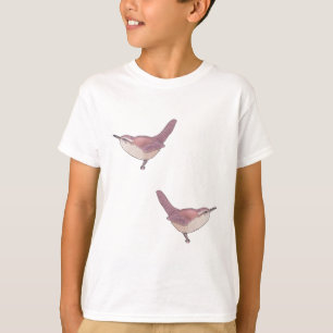 Camiseta Aves ilustradas de la acuarela de Carolina Wren