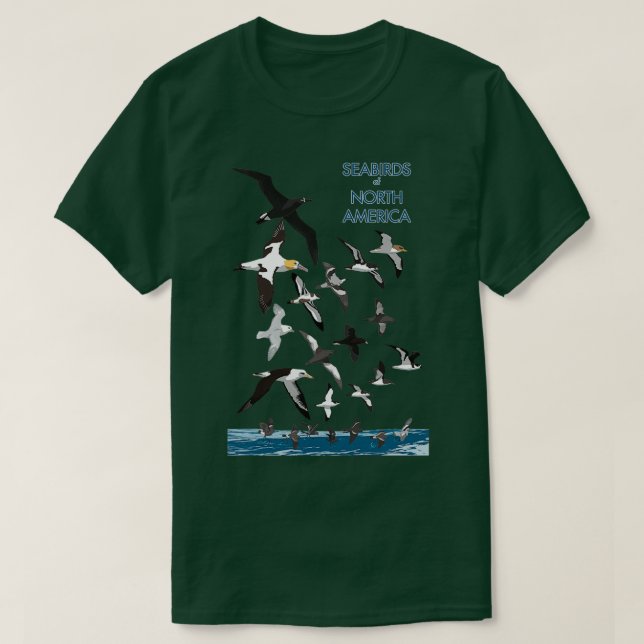 Camiseta Aves marinas de América del Norte con texto  (Diseño del anverso)