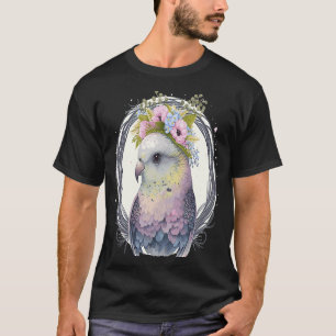 Camiseta Aves Mascotas de la Corona de Flor de Ave de Buda 