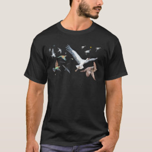 Camiseta Aves migratorias trazando sus vuelos Ilustración