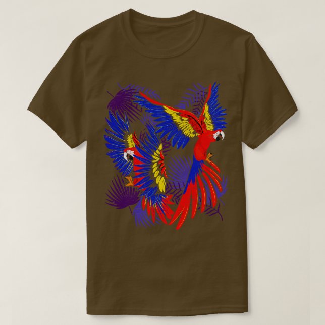Camiseta Aves mirando Macaw Ave Loro Exótico (Diseño del anverso)