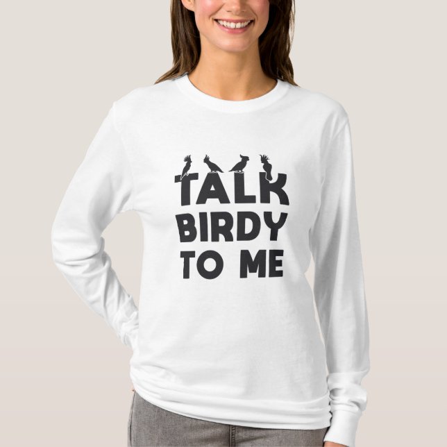 Camiseta Aves Mirando Retro Me Hablan De Pájaros (Anverso)
