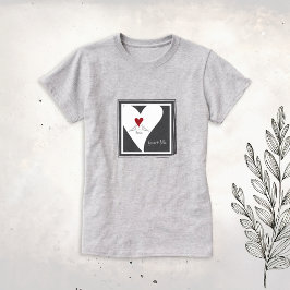 Camiseta Aves modernas simples y personalizadas en el coraz