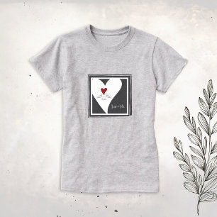 Camiseta Aves modernas simples y personalizadas en el coraz