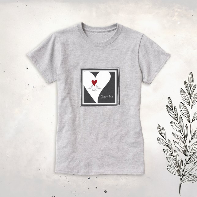Camiseta Aves modernas simples y personalizadas en el coraz (Subido por el creador)
