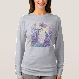 Camiseta Aves navidades y copos de nieve