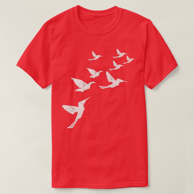 Camiseta Aves Origami (Diseño del anverso)