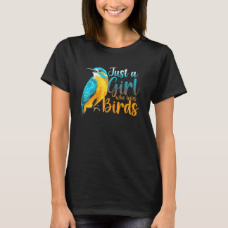 Camiseta Aves Pájaras Sólo Un Chica Que Ama A Los Pájaros