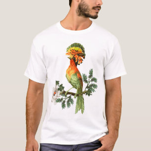 Camiseta Aves paraísas: fondo floral exótico