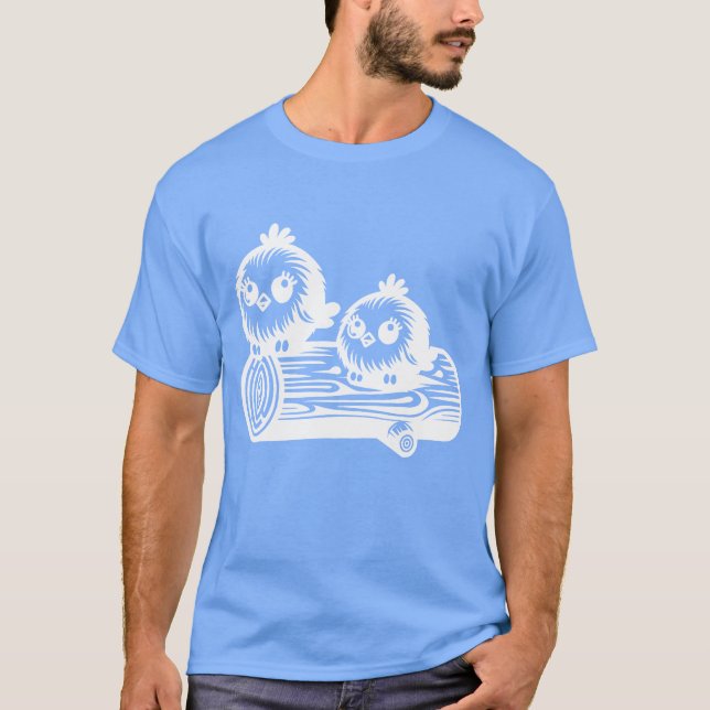 Camiseta Aves Pequeñas Y Alegres Alegres En Familia De Esti (Anverso)