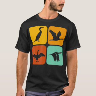 Camiseta Aves Retro Cormorantes I Estética I Pájaro Cormora